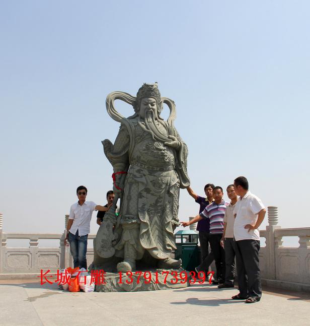 石雕關公，武財神關羽雕塑，雕刻