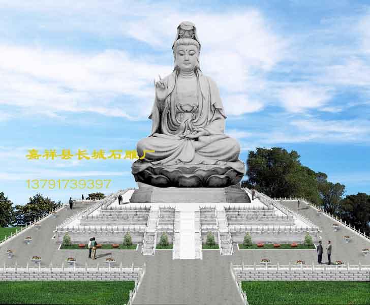大型石雕作品，觀音菩薩雕刻