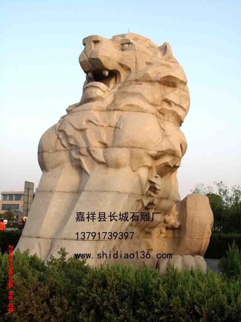 石獅子雕刻，東方醒獅