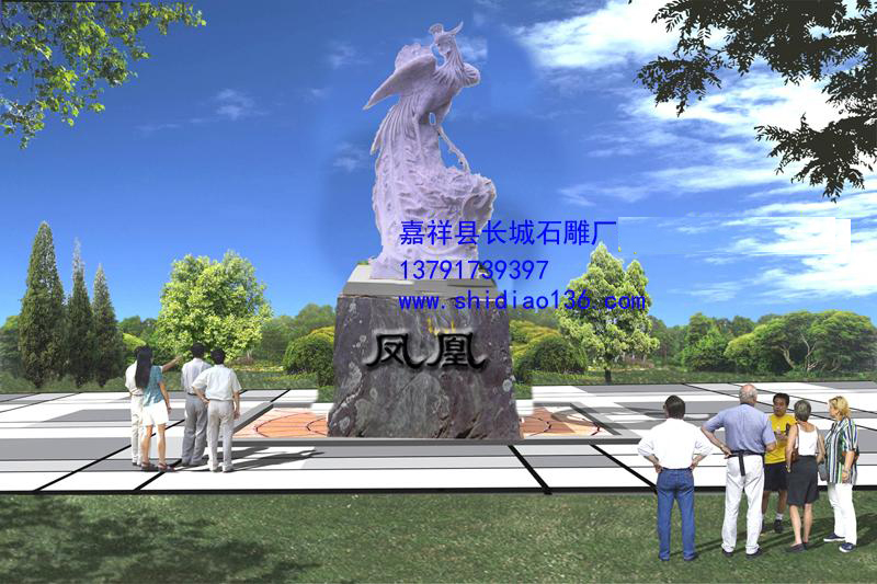 石雕鳳凰代表著天下太平，是天下祥瑞的象征。