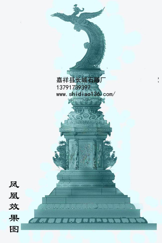 石雕鳳凰雕刻是祥瑞的象征，鳳凰和龍、麒麟、龜都是吉祥的靈獸，尤其是鳳凰和龍是我們華夏民族的兩大圖騰